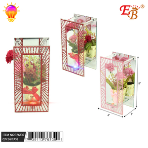 8 \ "ดอกไม้และต้นไม้ตกแต่งด้วยกระจกคาร์เนชั่นพร้อมไฟ36ชิ้น/กล่อง - Product Image 1