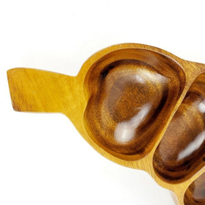 Plateau à feuilles en bois de bambou de forme et taille personnalisées Plateau en teck de qualité supérieure pour ustensiles de cuisine et vaisselle Présentoir d'assiettes - Product Image 3