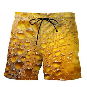 กางเกงว่ายน้ำแบบลำลองแฟชั่นฮิปฮอปสุดเท่สำหรับผู้ชายกางเกงขาสั้นใส่ไปชายหาดลายเบียร์ตลกพิมพ์3D เสื้อผ้าทอไซส์ XS - Product Image 5