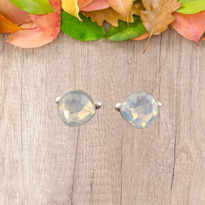 Boutons de manchette Niharika Gems, design artisanal, opale laiteuse naturelle, sertis dans un cadre, argent sterling 925, faits à la main, cadeau unisexe - Product Image 6