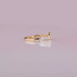 Anillo de compromiso de oro de moda para mujer con Marquesa cultivada en laboratorio y ajuste de bisel de diseño hecho a mano de diamante cortado para regalos de fiestas - Product Image 2