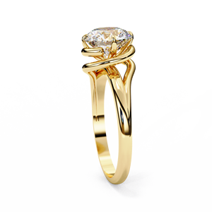 1.30 Carat IGI Certifié Lab Grown Diamond Bague de fiançailles Bijoux de mariée élégants Unique Twisted Spin Gold Band Solitaire Design - Product Image 4