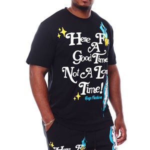 Camiseta de algodón 100% para hombre, conjuntos cortos con logotipo gráfico personalizado de talla grande, conjuntos cortos de 2 piezas, conjunto de camisetas para hombre - Product Image 4