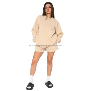 Ensemble de survêtement pour femmes en molleton avec logo personnalisé, deux pièces, sweat-shirt à manches longues, ensemble de jogging pour femmes, ensemble de deux pièces - Product Image 5