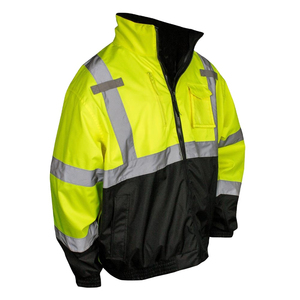 Vêtement de travail, veste de sécurité, fermeture éclair, imperméable, séchage rapide, antibactérien, haute qualité, 100% polyester, réfléchissant, respirant, haute - Product Image 5