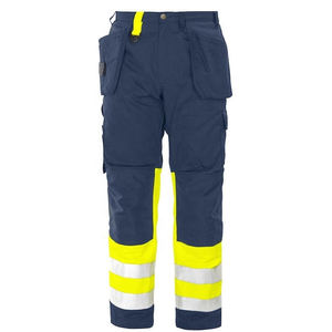 High Visibility Reflective Breathable Polyester CE Certified <b>Work</b> Pants Yellow Navy Blue Safety <b>Construction</b> Wear Industrial - Product Image 1