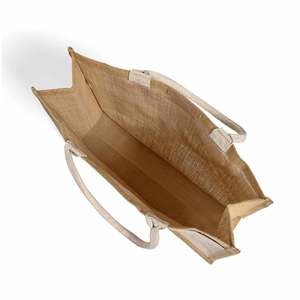 Sacs fourre-tout en jute de couleur unie avec poche avant en toile, faciles à décorer TJ314 - Product Image 4