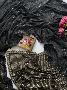 Fashionable Stylish Georgette With Sequins Embroidery Saree Manufacturer And <b>Supply</b> From Surat At Lowest Rate - Product Image 5