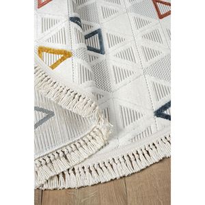 Konfor Sosa 9004 Alfombra redonda tejida moderna Cestas de almacenamiento de punto de mimbre blanco - Product Image 2