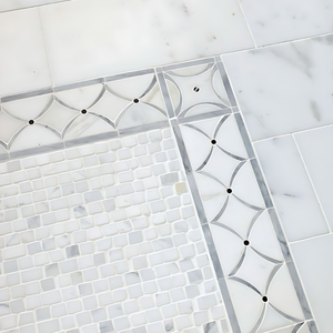 Versátiles azulejos de mosaico de chorro de agua para cocina y baño Piedra de mármol y patrón de flores Azulejos de piso y pared - Product Image 2