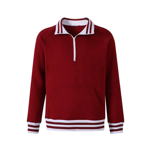 Sweat-shirt d'hiver en molleton à col zippé en mélange de coton Krimson |   Unisexe, écologique, imprimé, délavé à l'acide, broderie grecque sur le devant - Product Image 1