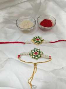Kundan rakhi, Raksha bandhan rakhi, ขายส่ง rakhi, rakhi สำหรับน้องชาย, เด็ก babhi, rakhi Combo - Product Image 5