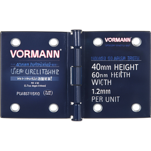 Bisagra para Muebles VORMANN de Acero Galvanizado en Azul, 40 mm de Alto, 60 mm de Ancho, 1.2 mm de Grosor, 20 Piezas por Unidad - Product Image 3