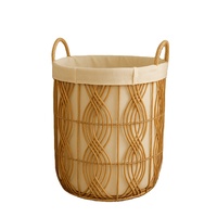 Paniers ronds en rotin élégants avec poignées Solution de stockage durable pour vêtements chaussures organisation de la maison rotin naturel tissé à la main