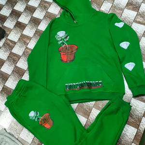 Ensemble survêtement homme en coton épais respirant, couleur unie, personnalisable, vente en gros à prix d'usine - Product Image 2