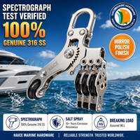 Câble métallique marin en acier inoxydable 316, 6 mm, bloc de navigation à roulement à billes, poulie triple pivotante en nylon, accessoires de quincaillerie pour yacht et bateau
