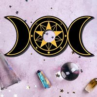 En bois lune cristal sphère présentoir sorcière trucs décor sorcière cadeaux fournitures outils magique pour boule de cristal pierres Divination