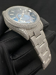 Montre Glacée en Acier Inoxydable pour Homme Mouvement Mécanique Moissanite Diamants Brillants Cadran en Verre Montres à Quartz - Product Image 5