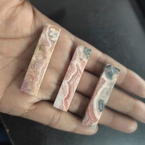 3 uds. Rodocrosita Natural 45x10x5mm cabujón plano rectangular 102,6 Cts lote Iroc ventas calidad Rosa Rodocrosita cabina US $140,71 - Product Image 5