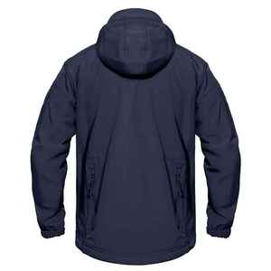 Chaqueta cortavientos de lona personalizada de alta calidad con cuello con capucha impermeable para ropa de moda de invierno con logotipo frontal - Product Image 6