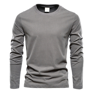 Primavera y verano gran oferta 250g 100% algodón personalizado Camiseta de manga larga hombres camisetas de manga larga - Product Image 1