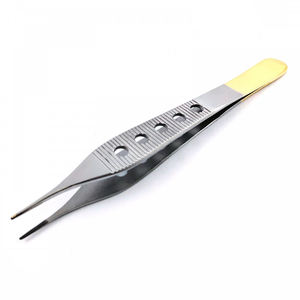 Fórceps de tejido marrón Adson de alta precisión con dientes TC 7x7 puntas dentadas finas delicadas para uso quirúrgico duradero de grado médico - Product Image 3
