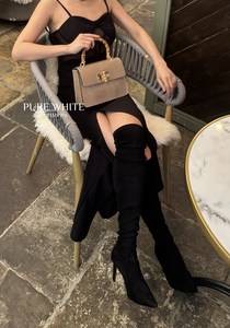 Sac en cuir italien gaufré façon croco avec poignée naturelle incurvée - PS624 - Élégant - Product Image 6