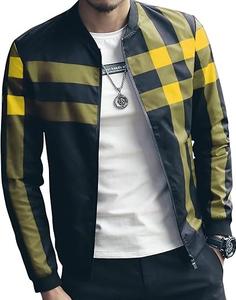 Chaqueta Bomber de Invierno Personalizada para Hombre, Cuello Camisero, Botón Único, Estilo Motero, Ajustada, Tejido Impermeable para Exteriores - Product Image 2