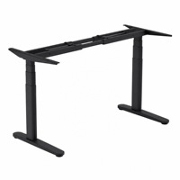 Bureau électrique réglable en hauteur avec double moteur dissimulé, 3 niveaux, pieds ovales, stable, ergonomique, minimaliste, extensible