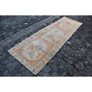 Tapis Vintage en Laine Turque Orange Vert Patchwork Design 32X10 pieds Technique de tissage plat pour Salon Décor Voiture Utilisation Latex - Product Image 2