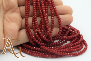 Cuentas Sueltas Redondas Facetadas de Ónice Rojo, Cuentas de Cuarzo Sintético de China para la Fabricación de Joyas, 2 mm, 4 mm, 6 mm, 8 mm - Product Image 5