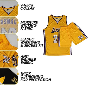 Maillot de basket-ball 2 pièces Kit sans manches Maillot de fan pour homme Haut en maille athlétique Tenue de sport - Product Image 5