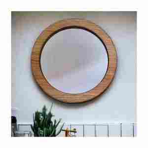 Nuevo diseño de diseño y decoración de pared hecha a mano, espejo, decoración de habitación de invitados, marco de madera redondo, exportador de India con calidad de exportación - Product Image 6