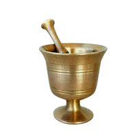 Mortero y Pilón de Acero Inoxidable y Bronce - Molinillo de Especias Ecológico con Diseño Personalizable, Tazón Antiguo para Hierbas, Pesto y Polvo