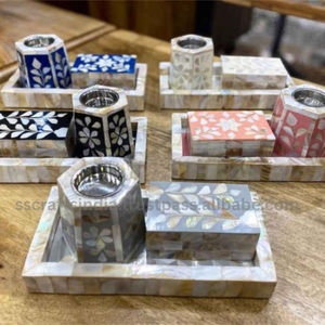 Juego de bandejas Bakhoor de resina de madera de acacia Premium, artesanías de lujo con tapón de cilantro para uso religioso, quemador de incienso tradicional - Product Image 4