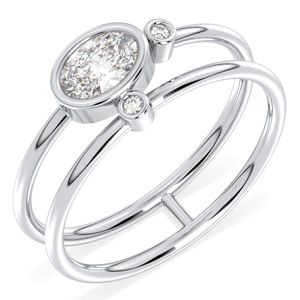 Anillos de compromiso de moissanita de plata de ley 925 exclusivos REYES para mujer, regalo nupcial de oro blanco de calidad Premium, joyería fina - Product Image 2