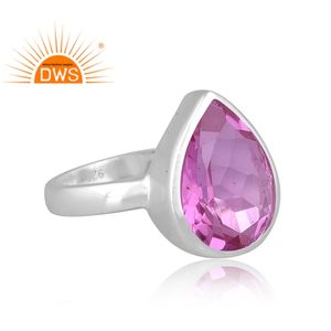 แหวนอัญมณีควอตซ์สองชั้นทำจากเงินแท้คุณภาพดี - Product Image 3