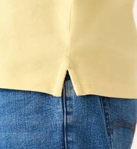 Polo de golf personnalisé 100% coton pour hommes haute qualité manches courtes nouvelle technique unie grande taille couleur jaune coupe régulière - Product Image 4