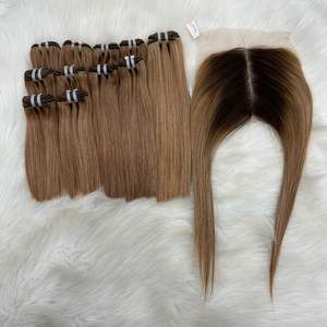 กลุ่มผมตรงกระดูก SDD สำหรับต่อผมมนุษย์ผมดิบเงางามด้านหน้า - Product Image 2