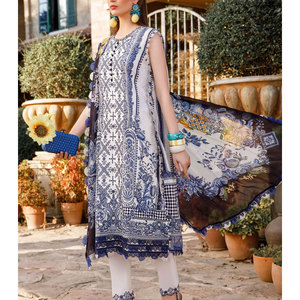 Salwar kameez-3 piezas de césped para mujer, bordado punto paquistaní, liso, Salwar y césped, Dupatta - Product Image 4