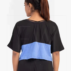 Camiseta corta de algodón en blanco sólido para mujer, transpirable, elegante, talla personalizada con manga corta - Product Image 4