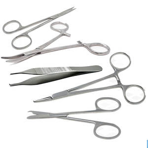 ชุดเครื่องมือเย็บแผลผ่าตัด 5 ชิ้น พร้อมที่จับเข็ม กรรไกร คีมห้ามเลือด คีมแอดสัน ทำจากสแตนเลส - Product Image 1