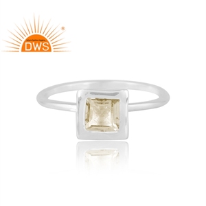 Anillo de piedras preciosas de topacio de limón Natural de plata de ley de diseño de tendencia, joyería personalizada para mujer, regalo para ella - Product Image 3