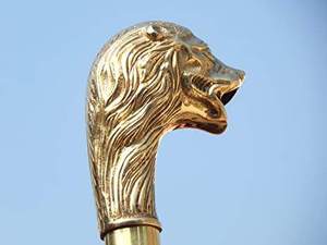 ด้ามจับทองเหลืองหัวสิงโตทะเลวิคตอเรียดีไซน์เนอร์ไม้เท้าเดินทำจากไม้แนววินเทจ36 "สินค้าที่ดีที่สุดสำหรับคนสูงอายุ - Product Image 3