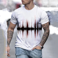 T-shirt décontracté à col rond pour homme, coupe régulière, sublimation, streetwear, séchage rapide, manches courtes, respirant, motif, 100 % coton