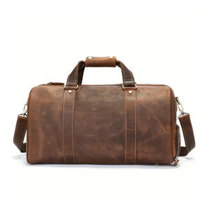 Sacs de voyage en cuir de vache véritable entièrement personnalisés Prix bas Sacs de voyage en cuir de vache robuste de couleur unie pour hommes - Product Image 3