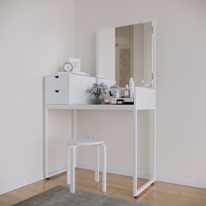 Minimalist Wooden Dressing <b>Table</b> with Lighted <b>Mirror</b> BTD68014 for Bedroom or Hotel Use Simple Makeup Vanity with Drawers - Product Image 4