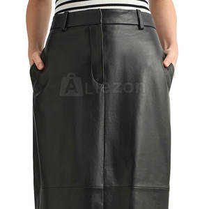 Falda delgada de cuero de estilo moderno para mujer Falda delgada de ajuste profesional para mujer de negocios - Product Image 5