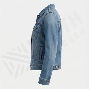 Veste en jean longue extensible pour femme, sur mesure, en coton, couleur personnalisée, hiver, unie, grande taille, mode, élégante, vêtement d'extérieur - Product Image 3