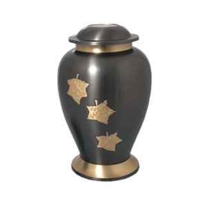 Urna Funeraria Americana para Adultos, Elegante Urna de Metal para Cenizas con Detalle de Hojas de Arce - Product Image 3